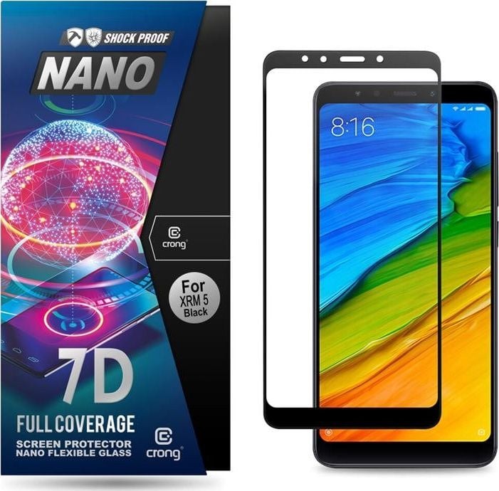 Crong Crong 7D Nano Flexible Glass - sticlă hibridă 9H pentru întregul ecran al Xiaomi Redmi 5 universal