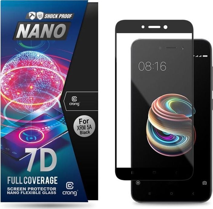 Crong Crong 7D Nano Flexible Glass - sticlă hibridă 9H pentru întregul ecran Xiaomi Redmi 5A universal