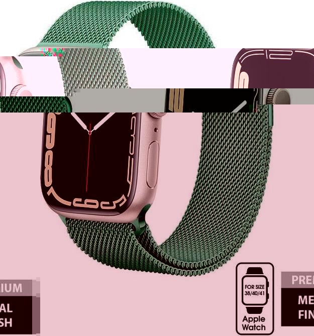 Crong Crong Milano Steel Apple Watch 38/40/41mm Bandă din oțel inoxidabil verde