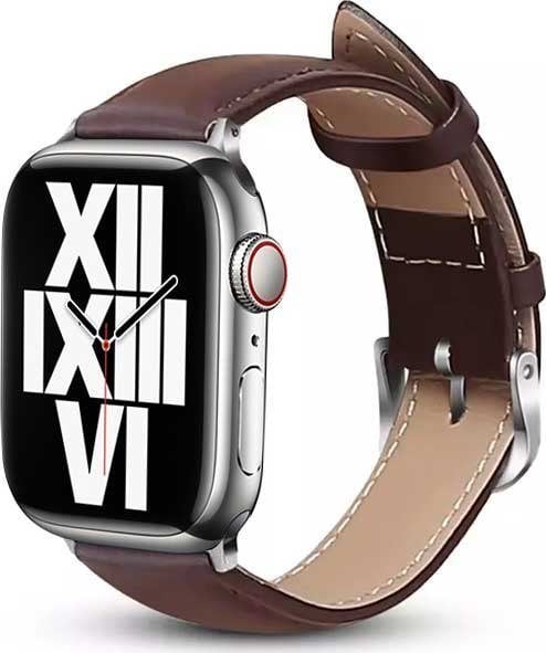 Crong Crong Noble Band - Curea din piele naturală Apple Watch 38/40/41 mm (Espresso)