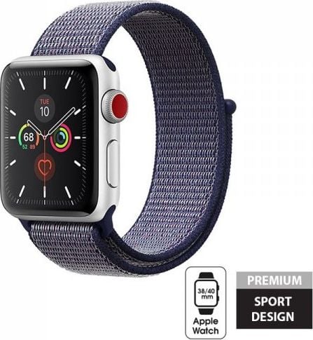 Crong Crong Nylon Band - Apple Watch Sport Band 38/40mm (albastru miezul nopții)