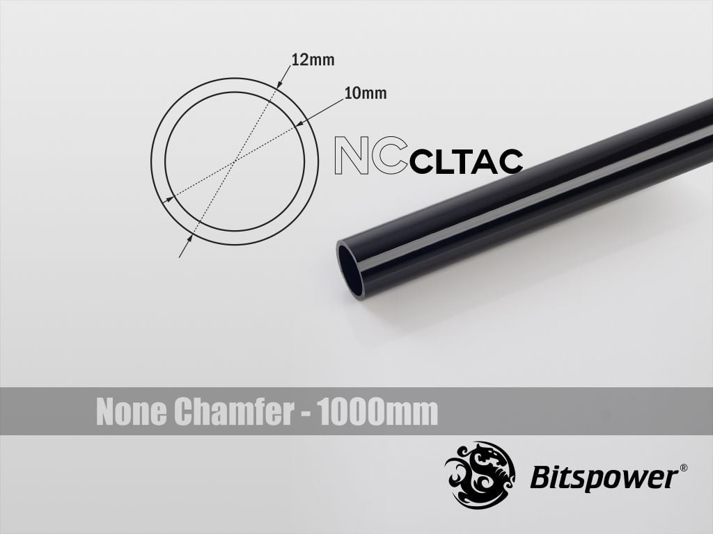 Crystal Link Tube 12 / 10mm, 1000mm, negru (BP-NCCLT12ACBK-L1000)