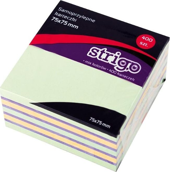 Cub Notite Adezive Strigo 75X75Mm 400 File Pastel