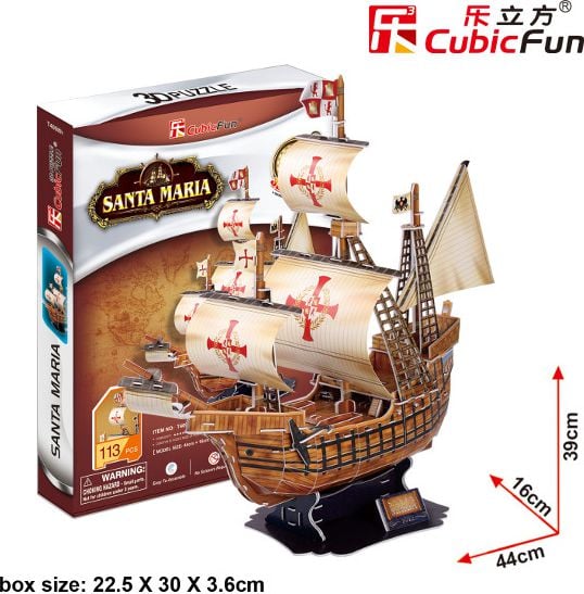 Cubicfun PUZZLE 3D Velier Santa Maria - T4008H