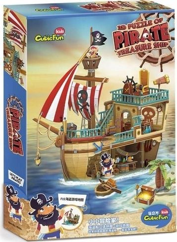 Cubicfun Puzzle 3D Navă pirați cu comori P832