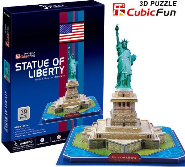 Puzzle 3D Cubicfun Statuia Libertatii (U.S.A), 39 piese