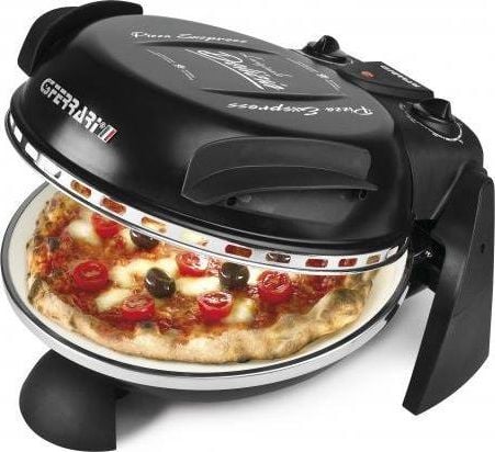 Cuptor pizza G3Ferrari Delizia special cu suprafata de coacere din piatra refractara, termoregulator pana la 390&amp;deg; C si timer cu atentionare sonora negru