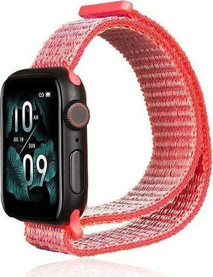 Curea Beline Beline Apple Watch Nylon 42/45/45/49mm roz/roz aprins