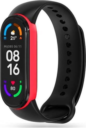 Curea silicon Tech-Protect Icon compatibila cu Xiaomi Mi Band 5/6/6 NFC/7 Black/Red