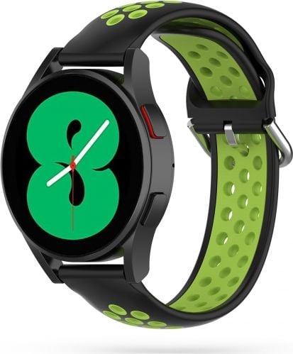 Accesorii Smartwatch - Curea silicon Tech-Protect Softband compatibila cu Samsung Galaxy Watch 4 / Galaxy Watch 4 Classic Black/Lime