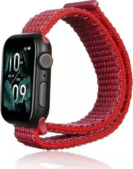 Curea smartwatch Beline din nylon pentru Apple Watch 38/40/41mm roșu/roșu