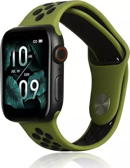 Curea Smartwatch din silicon Beline Sport pentru Apple Watch 42/44/45/49mm verde/negru verde/negru