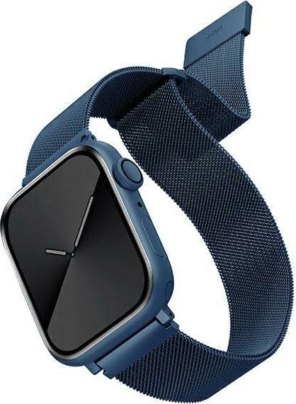 Curea Uniq UNIQ Dante Apple Watch Series 4/5/6/7/SE 38/40/41mm. Albastru din oțel inoxidabil/albastru cobalt