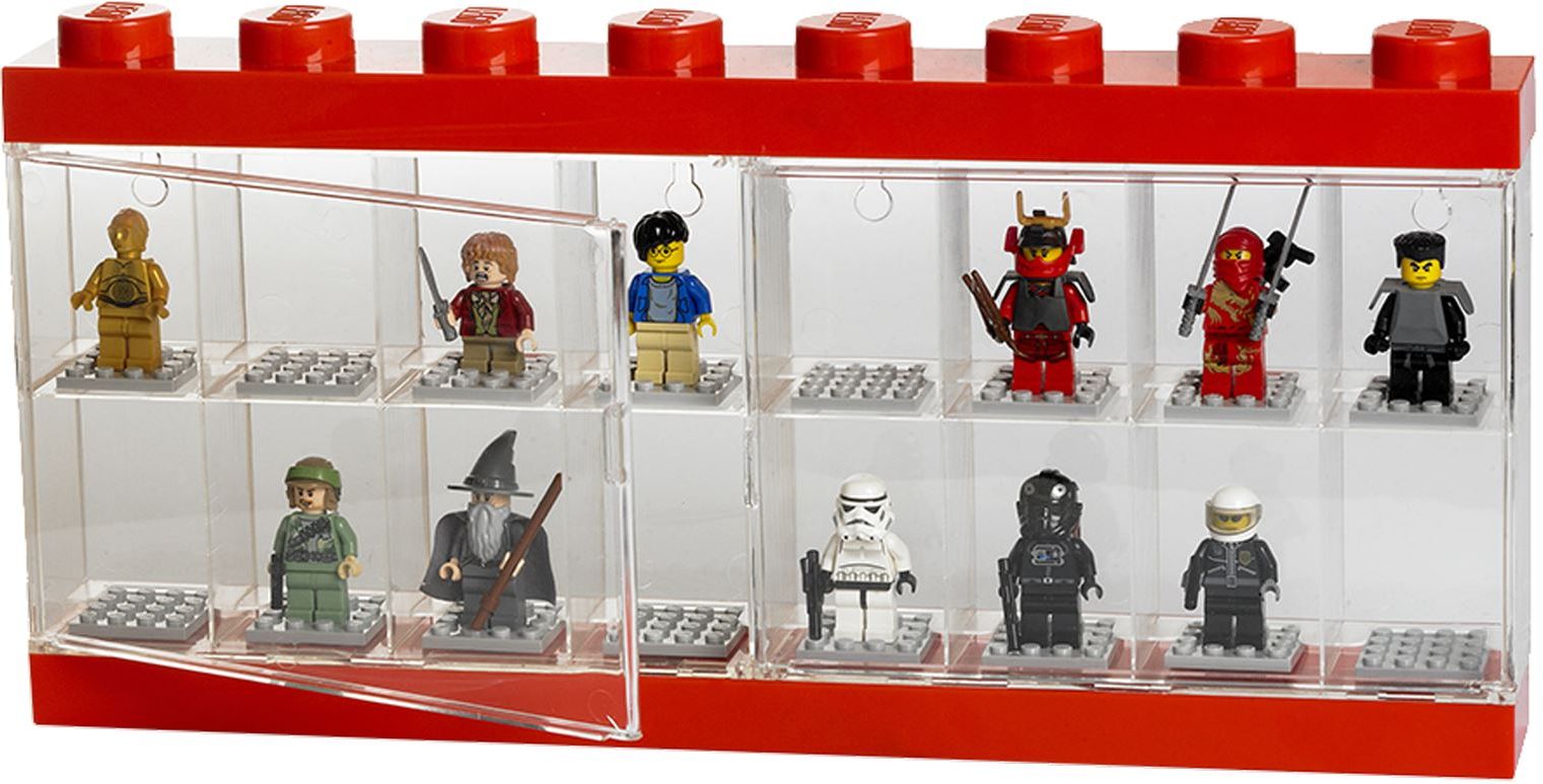 Cutie pentru 16 minifigurine LEGO Rosie
