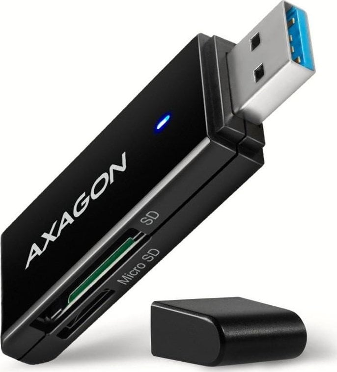 Card reader - Card reader Axagon CRE-S2N , USB-C 3.2, 2 in 1, SD, microSD, Negru