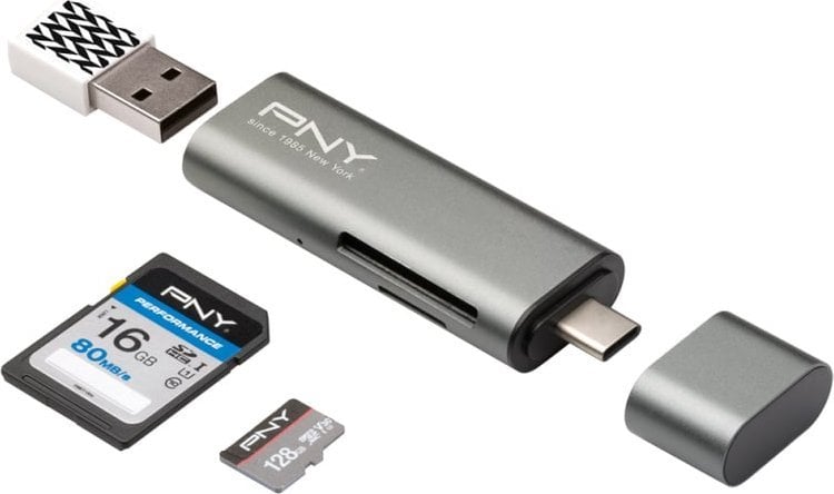 Card reader - Czytnik PNY Card reader PNY USB C / USB A Adaptor (R-TC-UA-3N1E01-RB)