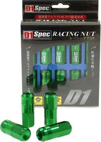 D1Spec_D D1SPEC Replica EW Nuts M12x1.5 Verde