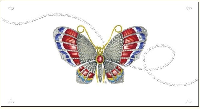 DA VINCI Card Butterfly DaVinci 12x23 cm + plic (G06 33A 230)