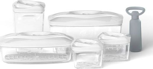 Cutii alimentare - Dafi Un set de recipiente cu vid Dafi set 5 alb