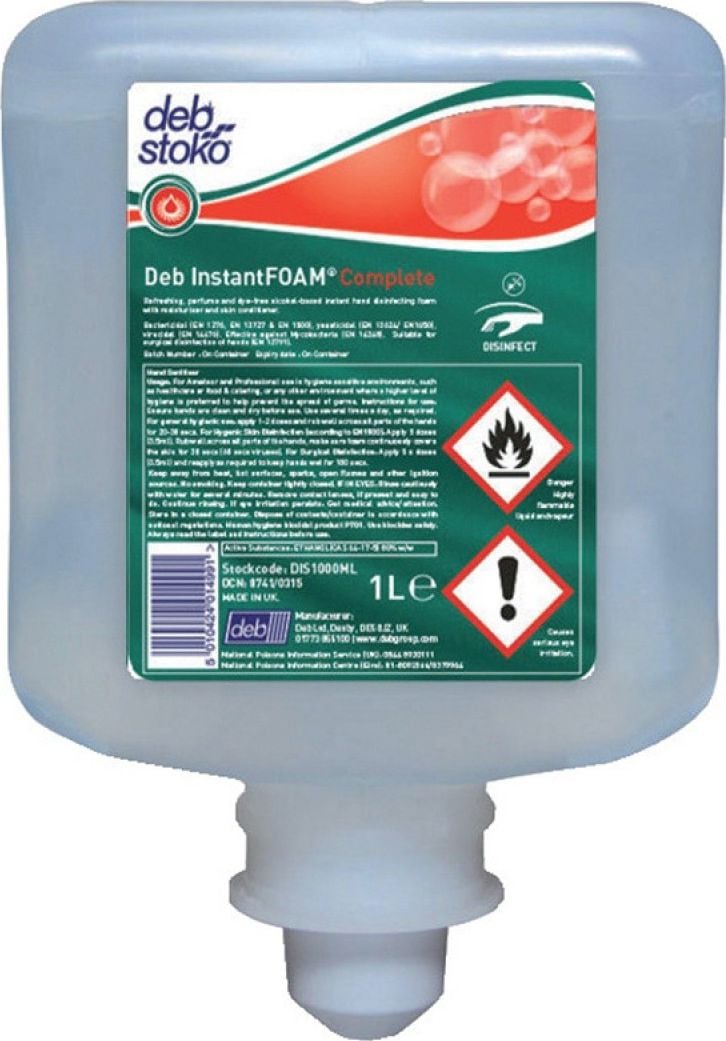 DEB Spumă Dezinfectantă DEB Instatn Foam Complete, Reumplere Dispenser, 1000ml