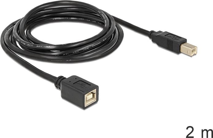 Deblocați cablu USB USB-B - USB-B 2 m Negru (83427)