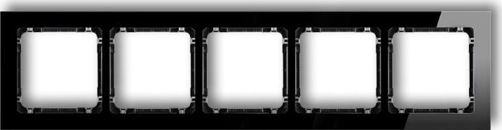 Deco cadru negru cu efect de sticlă de cinci ori mai mare decât partea de jos: negru (12-12-DRS-5)