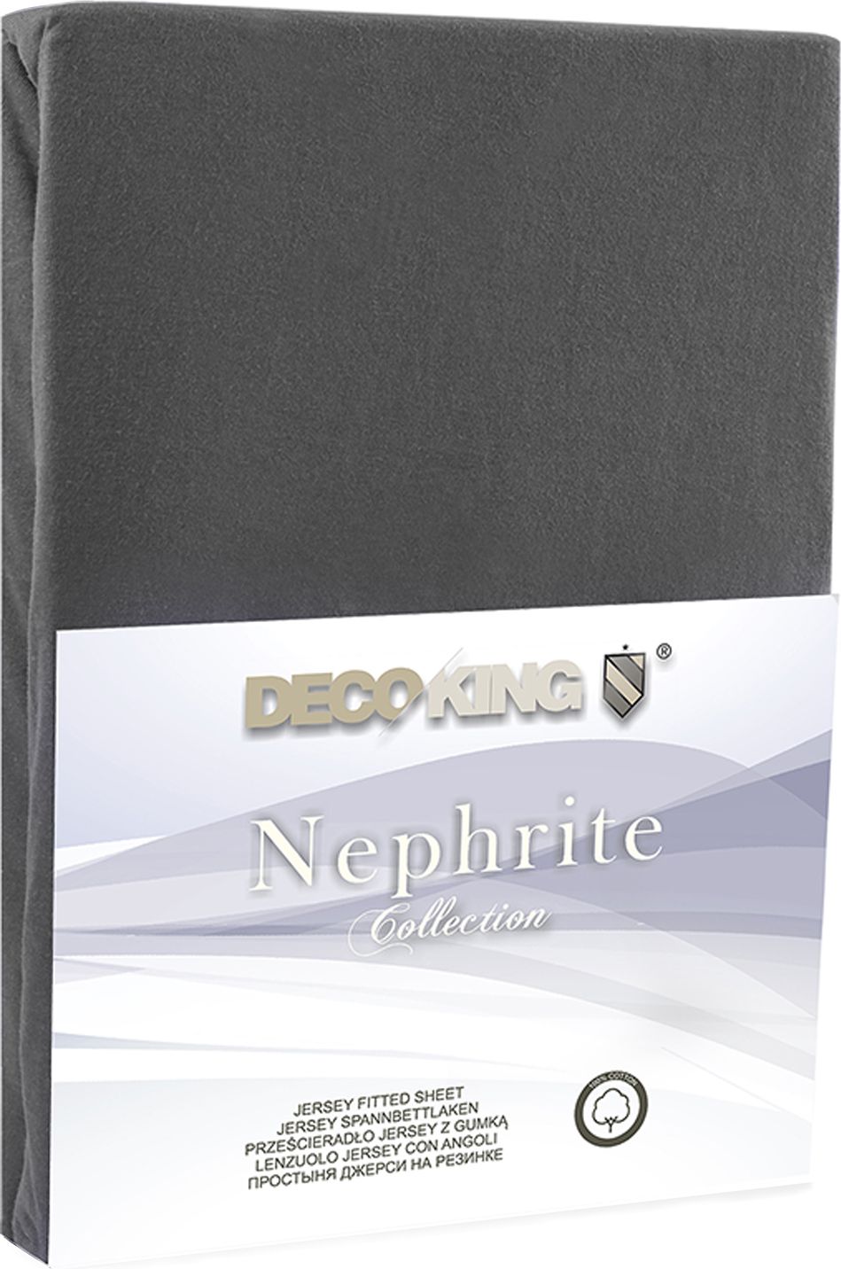 Cearceaf decoking Jersey Nephrite gri 90x200 cm