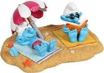 Decor pentru acvariu Beach The Smurfs Aqua Della, Ebi, 17,4x13,2x7,9cm