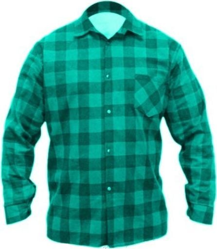 Cămașă de flanel verde Dedra, mărimea S, 100% bumbac (BH51F4-S)