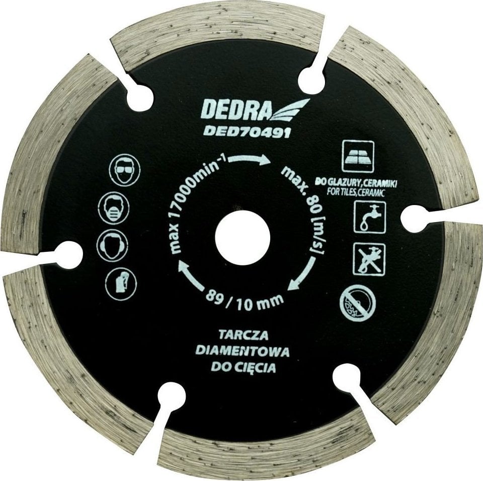 Disc Dedra Diamond 89x10x1,2x1,8x7x6T pentru DED7049, pentru ceramica