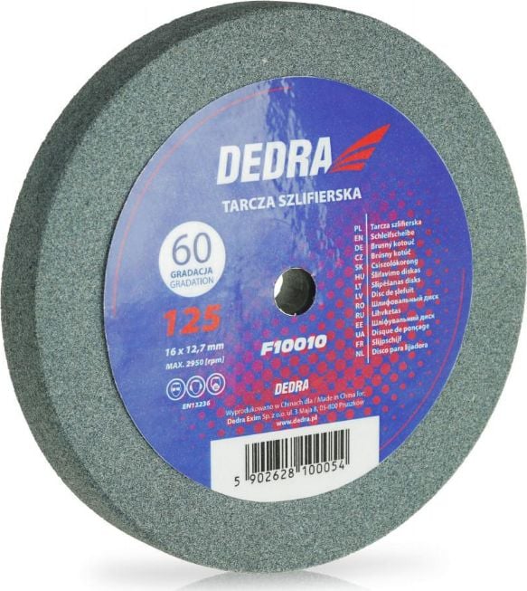 Disc de șlefuit Dedra 125x16x12.7mm, granulație 60 (F10010)