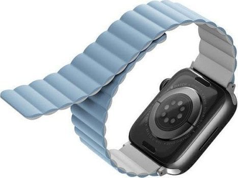 DefaultBrand UNIQ Strap Revix Apple Watch Series 4/5/6/7/SE 42/44/45mm. Magnetic reversibil alb-albastru/alb-albastru