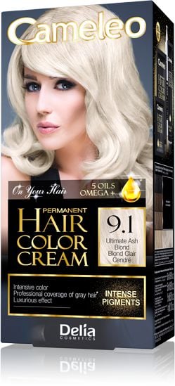 Delia Cameleo HCC Colorant permanent Omega+ No. 9.1 Ultimate Ash Blond 1 pachet.
