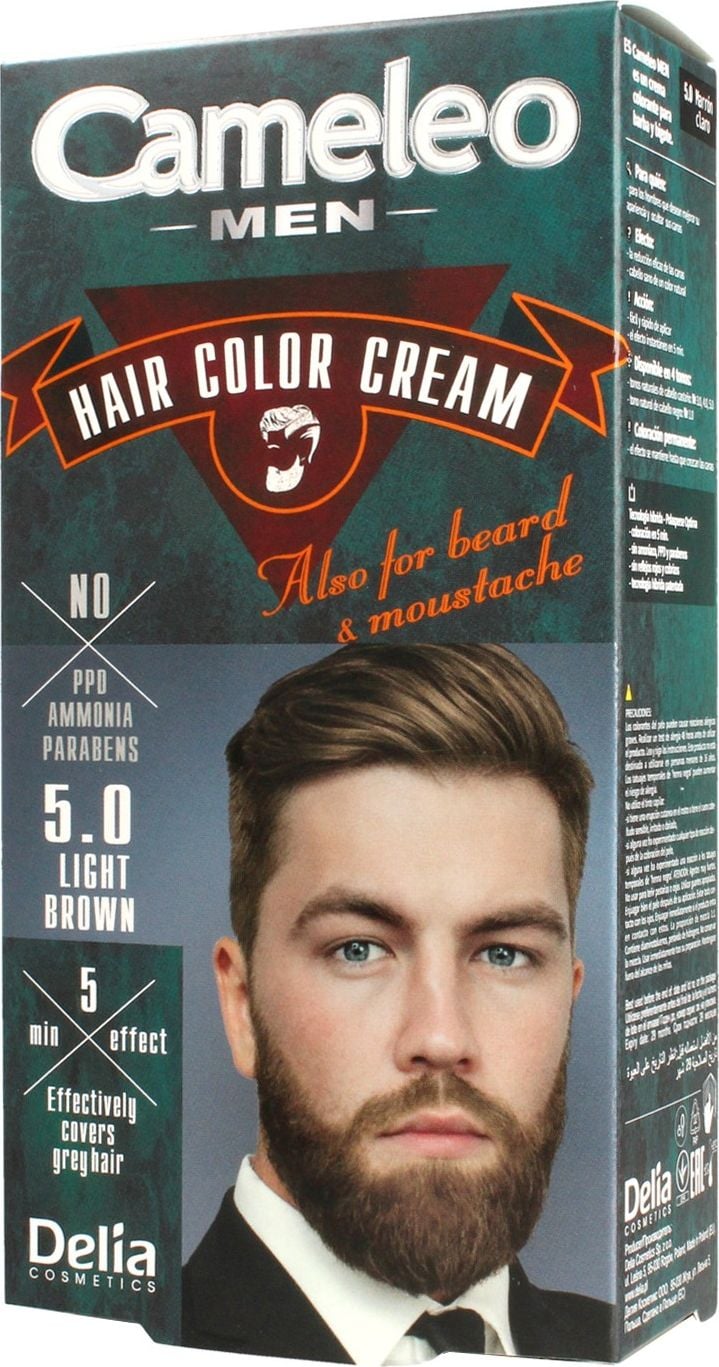 Delia Cosmetics Men Cameleo crema de colorare a părului, barbă și mustață No. 5.0 Light Brown 1op.