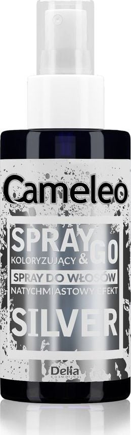 Delia Delia Cosmetics Cameleo Spray &amp; Go spray pentru colorarea părului - SILVER 150ml