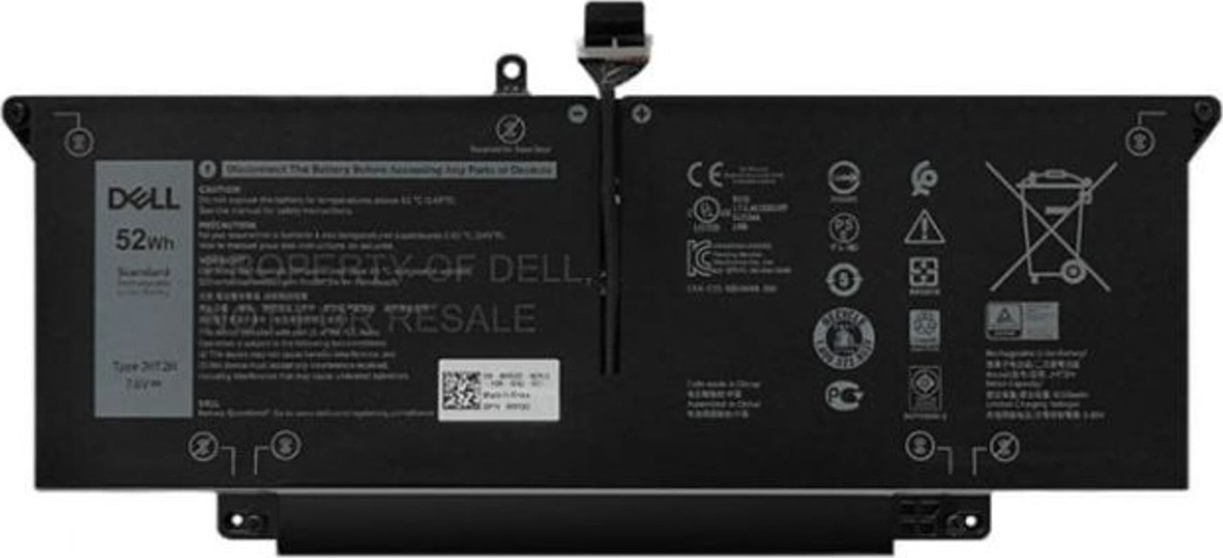 Dell Battery, 52WHR, 4 Cell,