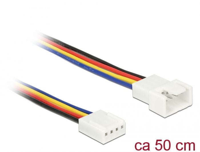 Cablu prelungitor alimentare ventilator PWM 4 pini T-M 50cm, Delock 85362
