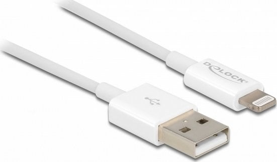 Delock Cablu USB USB-A - Lightning 1 m alb (83000)