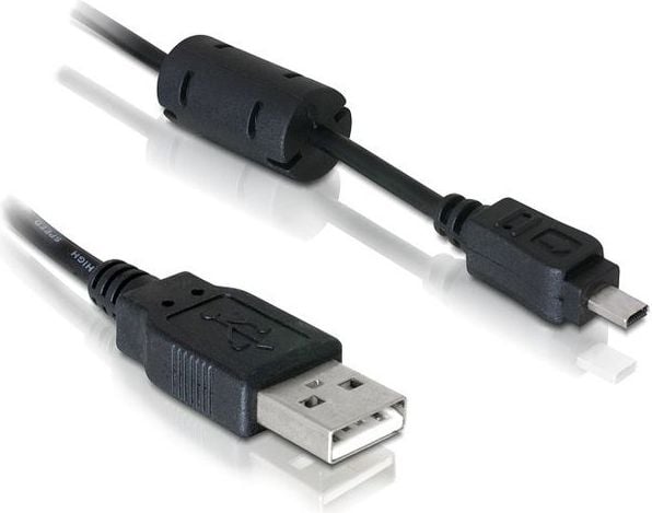 Cablu Delock, USB 2.0/Mini USB, 1.8m, Negru