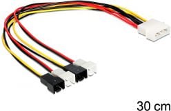 Cablu de alimentare Molex 4 pini tata la 4 x Fan 2 pini, Delock 83343