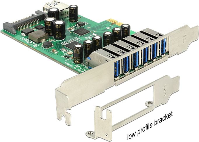Delock PCIe 2.0 x1 - 7x controler USB 3.0 (89377)