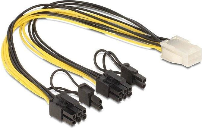 Cablu PCI Express 6 pini la 2 x 8 pini M-T, Delock 83433