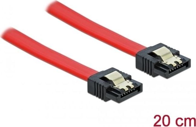 Cablu Delock, 2 x SATA, 6 Gb/s, 20cm, Rosu