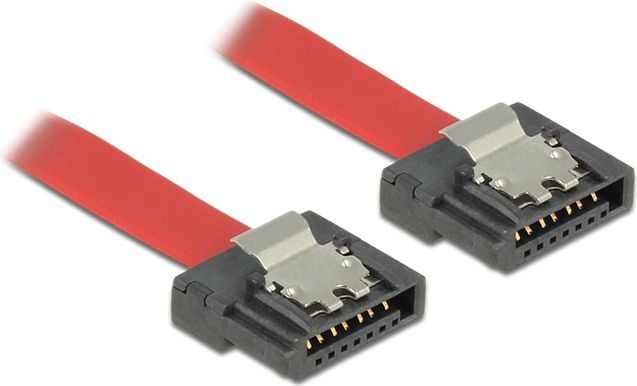Cablu SATA FLEXI 6 Gb/s 50 cm red metal, Delock 83835
