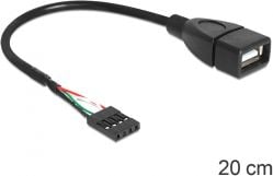 Cabluri - Accesoriu pentru imprimanta delock Cablu USB Delock cablu USB AF 2.0 Pin header 20cm negru (83291)