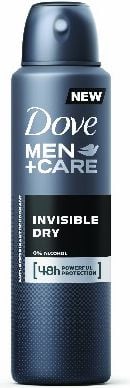 Deodorant antiperspirant spray Dove Invisible Dry pentru barbati, 150 ml