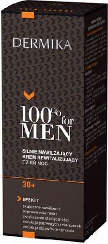 Dermika 100% for Men Krem 30+ silnie nawilÅ¼ajÄ…cy i rewitalizujÄ…cy na dzieÅ„ i noc 50ml