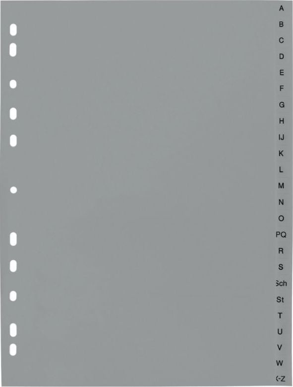Etichete autoadezive - Despărțitoare din polipropilenă, A4+, AZ, gri