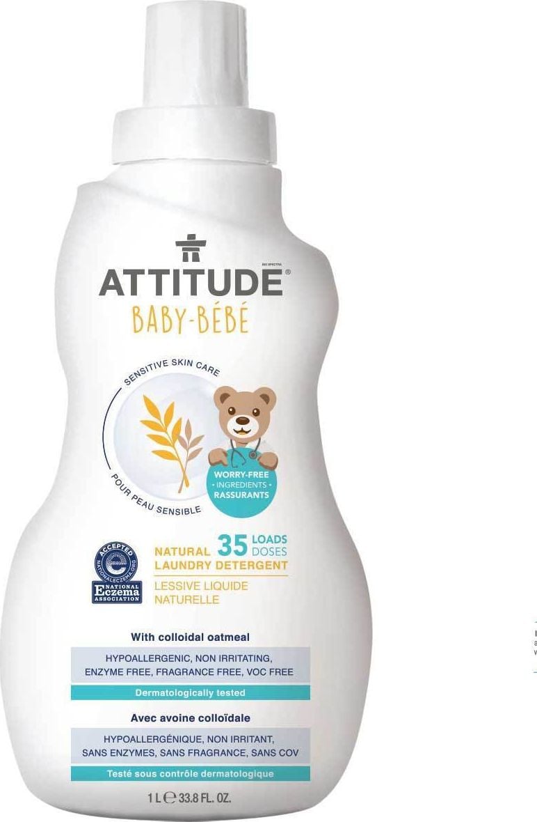 Detergenti speciali rufe - Detergent ecologic de rufe pentru copii si bebelusi, 35 de spalari, Attitude Sensitive Skin, 1.05 litru