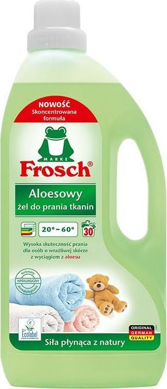 Detergent lichid pentru spalarea tesaturilor albe, Frosch, Aloe, 1.5 L